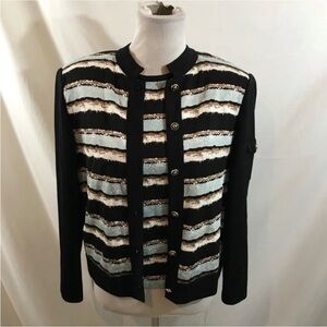 St John 3 Pc Knit Set Collection by Marie Gray Black Aqua Brown 10